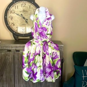 Vintage Inspired Purple Iris Midi Dress